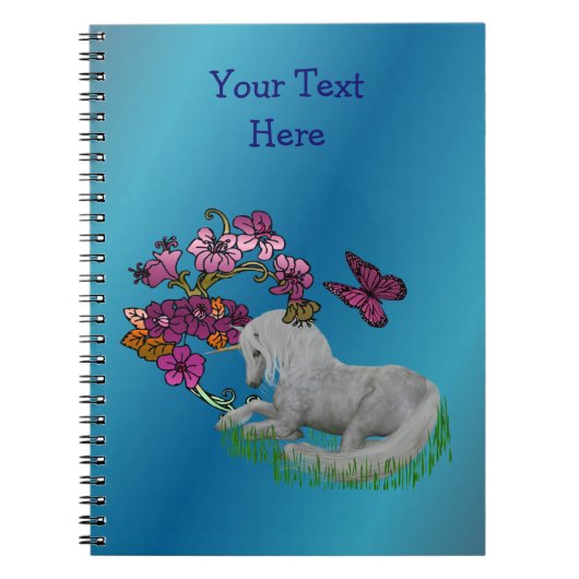 Unicorn en Flowers op maat Notitieboek (Voorkant)