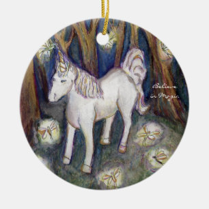 Unicorn en Forest Fairies Kunstversieringen Keramisch Ornament