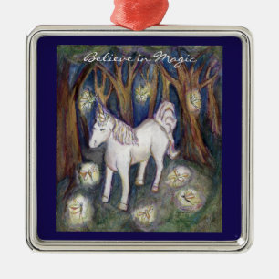 Unicorn en Forest Fairies Kunstversieringen Metalen Ornament
