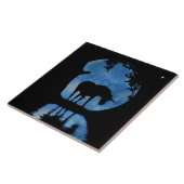 Unicorn en Full Blue Moon Fantasy Tegeltje (Zijkant)