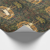 UNICORN EN GOTHISCHE FANTASSTROMEN, FLORAAL MOTIFS CADEAUPAPIER (Hoek)