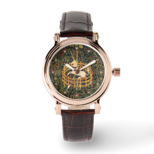 UNICORN EN GOTHISCHE FANTASSTROMEN, FLORAAL MOTIFS HORLOGE