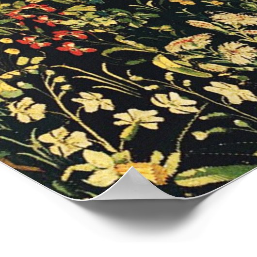 UNICORN EN GOTHISCHE FANTASSTROMEN, FLORAAL MOTIFS POSTER (Hoek)