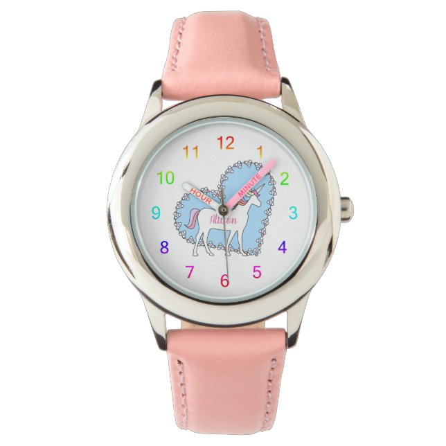 Unicorn en harten horloge (Voorkant)
