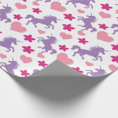 Unicorn en Hearts Pattern. Cadeaupapier (Hoek)