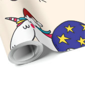 Unicorn en Kerstmis. Cadeaupapier (Rol Hoek)