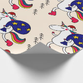 Unicorn en Kerstmis. Cadeaupapier (Hoek)