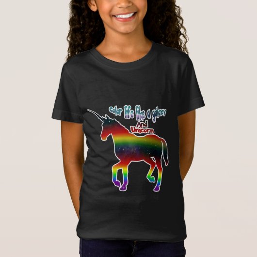 Unicorn en kleurenleven t-shirt (Voorkant)