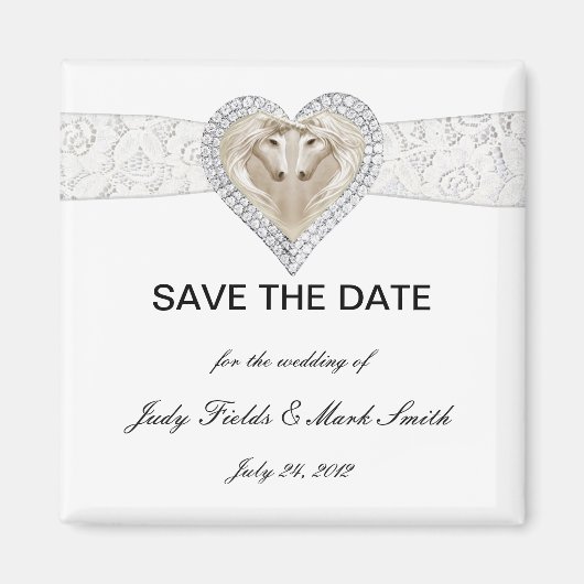 Unicorn en Lace sparen de Datum Magnet (Voorkant)