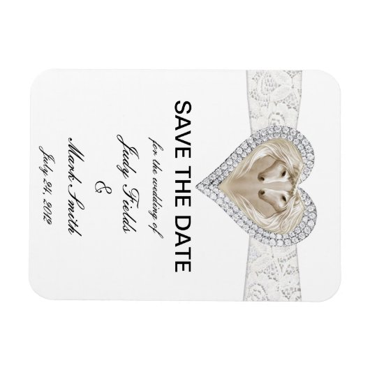 Unicorn en Lace sparen de Datum Magnet Magneet (Horizontaal)