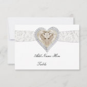 Unicorn en Lace Table Place Card Kaart (Voorkant)