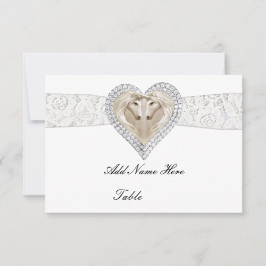 Unicorn en Lace Table Place Card Kaart (Voorkant)