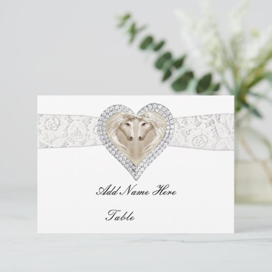 Unicorn en Lace Table Place Card Kaart (Staand voorkant)