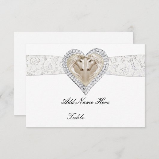 Unicorn en Lace Table Place Card Kaart (Voorkant / Achterkant)