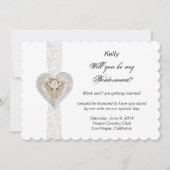 Unicorn en Lace Wedding Bridesmaid Kaart (Voorkant)