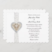 Unicorn en Lace Wedding Invitation Kaart (Voorkant / Achterkant)