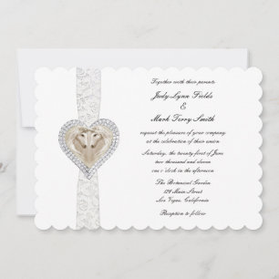 Unicorn en Lace Wedding Invitation Kaart