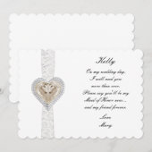 Unicorn en Lace Wedding Maid of Honor Kaart (Voorkant / Achterkant)