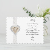 Unicorn en Lace Wedding Maid of Honor Kaart (Staand voorkant)