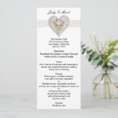 Unicorn en Lace Wedding Menu Kaart (Staand voorkant)