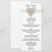 Unicorn en Lace Wedding Menu Kaart (Voorkant / Achterkant)