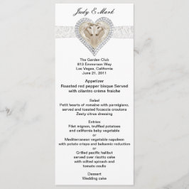 Unicorn en Lace Wedding Menu Kaart