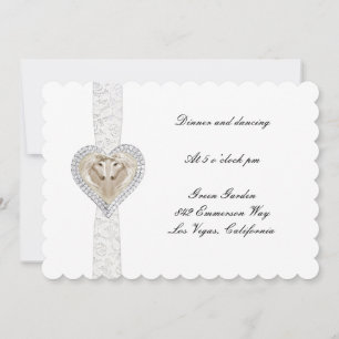 Unicorn en Lace Wedding Reception Kaart