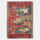 UNICORN EN LADY DIE ORGAN SPELEN MET DIEREN DEKEN (Voorkant Verticaal)