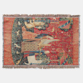 UNICORN EN LADY DIE ORGAN SPELEN MET DIEREN DEKEN (Voorkant)