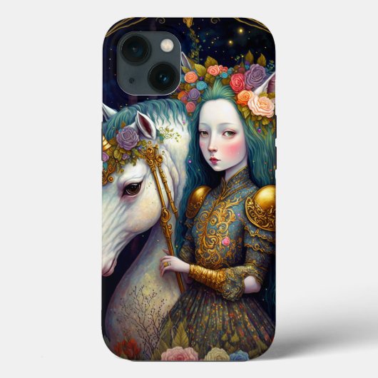 Unicorn en Lady Fantasy Art Case-Mate iPhone Case (Achterkant)