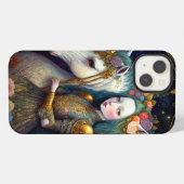 Unicorn en Lady Fantasy Art iPhone Hoesje (Achterkant horizontaal)