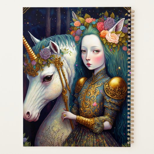 Unicorn en Lady Fantasy Art Planner (Achterkant)