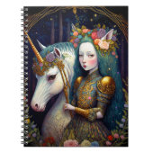 Unicorn en Lady Fantasy Art Planner Notitieboek (Voorkant)