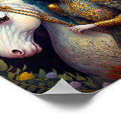 Unicorn en Lady Fantasy Art Poster (Hoek)
