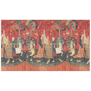 UNICORN EN LADY PLAYING ORGAN, DIEREN Rood groen T Tafelkleed