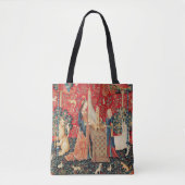 UNICORN EN LADY PLAYING ORGAN,DIEREN Rood groen Tote Bag (Voorkant)