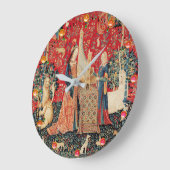 UNICORN EN LADY PLAYING ORGAN, DIEREN rood Grote Klok (Hoek)