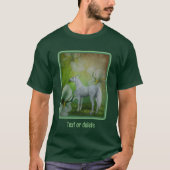 Unicorn en Lilies Fantasy Horse Art T-shirt (Voorkant)