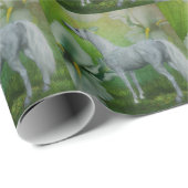 Unicorn en Lily Flowers Cadeaupapier (Rol Hoek)