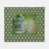 Unicorn en Lily Flowers Fleece Deken (Voorkant (Horizontaal))