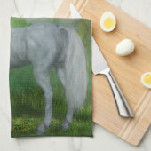 Unicorn en Lily Flowers Theedoek (Quarter Fold)