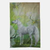 Unicorn en Lily Flowers Theedoek (Verticaal)