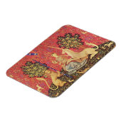 Unicorn en Maiden Medieval Tapestry Afbeelding Magneet (Linkerzijde)