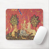 Unicorn en Maiden Medieval Tapestry Afbeelding Muismat (Met muis)