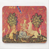 Unicorn en Maiden Medieval Tapestry Afbeelding Muismat (Voorkant)