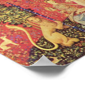 Unicorn en Maiden Medieval Tapestry Afbeelding Poster (Hoek)