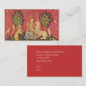 Unicorn en Maiden Medieval Tapestry Afbeelding Visitekaartje (Voorkant / Achterkant)