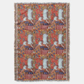 UNICORN EN MEDIEVAL FANTASY FLOWERS, FLORAL MOTIFS DEKEN (Voorkant Verticaal)