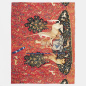 UNICORN EN MEDIEVAL FANTASY FLOWERS, FLORAL MOTIFS FLEECE DEKEN (Voorkant)