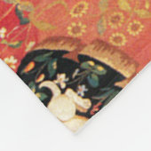 UNICORN EN MEDIEVAL FANTASY FLOWERS, FLORAL MOTIFS FLEECE DEKEN (Hoek)